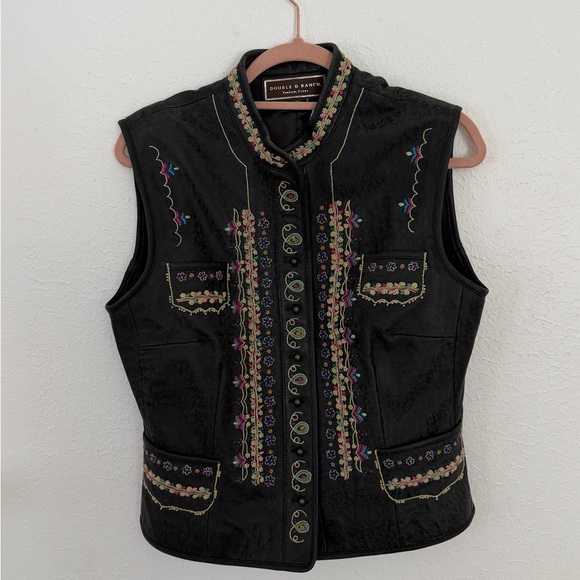 Double D Ranch Jackets & Blazers - Double D Ranch Embroidered Leather Vest